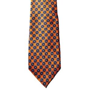 JZ Boulder Orange and Blue 100% Silk Patterned Men's Tie